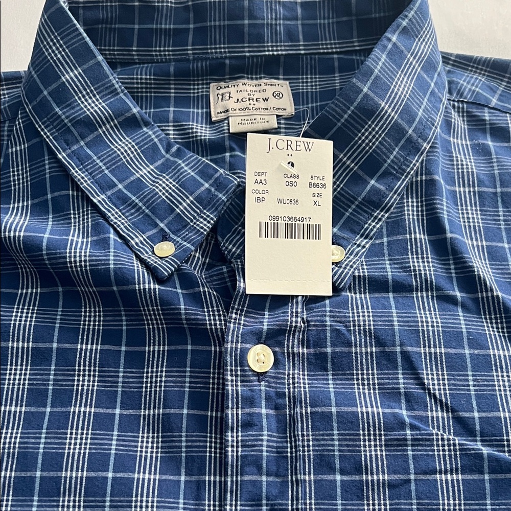 J. Crew Navy Checkered Men's Shirt